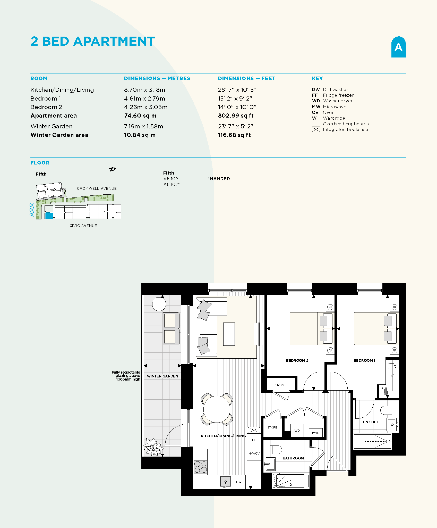 Floorplan for Plot A5.107 at Artisi, Fifth